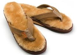 fuzzy flip flops