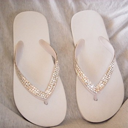 Ivory Flip Flops For Wedding