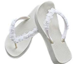 ladies white flip flops