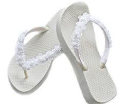 white flip flops